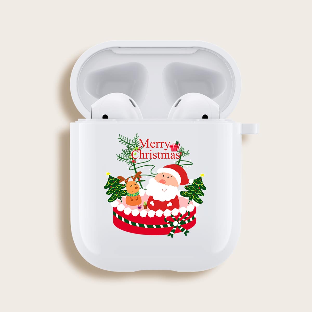 

Christmas Santa Airpods Case, White