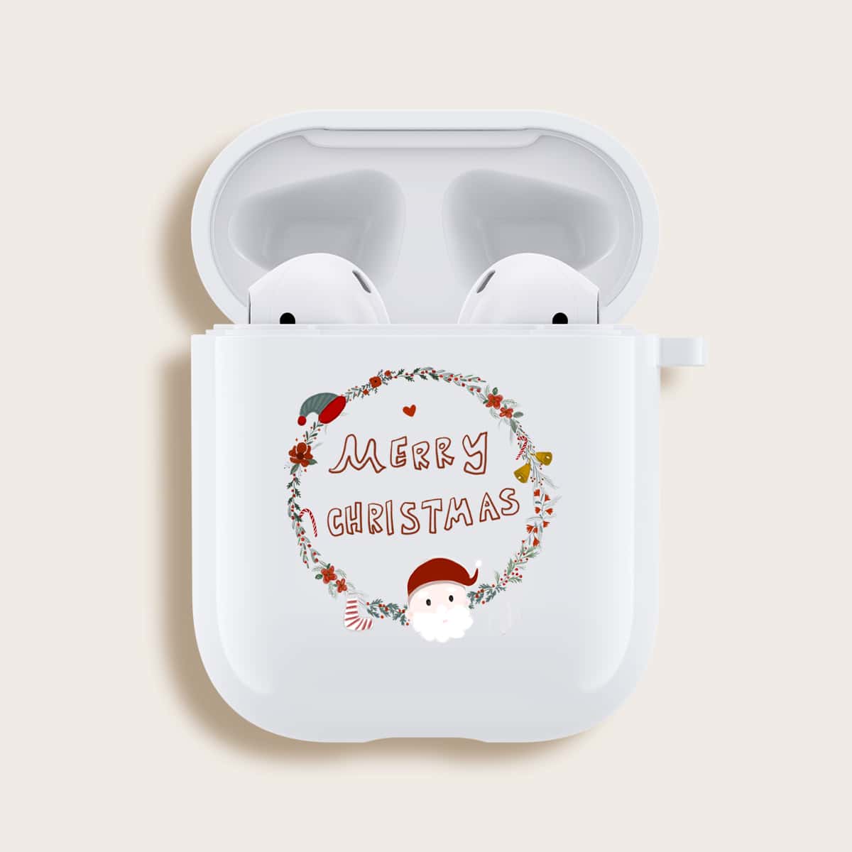 

Merry Christmas Airpods Case, White