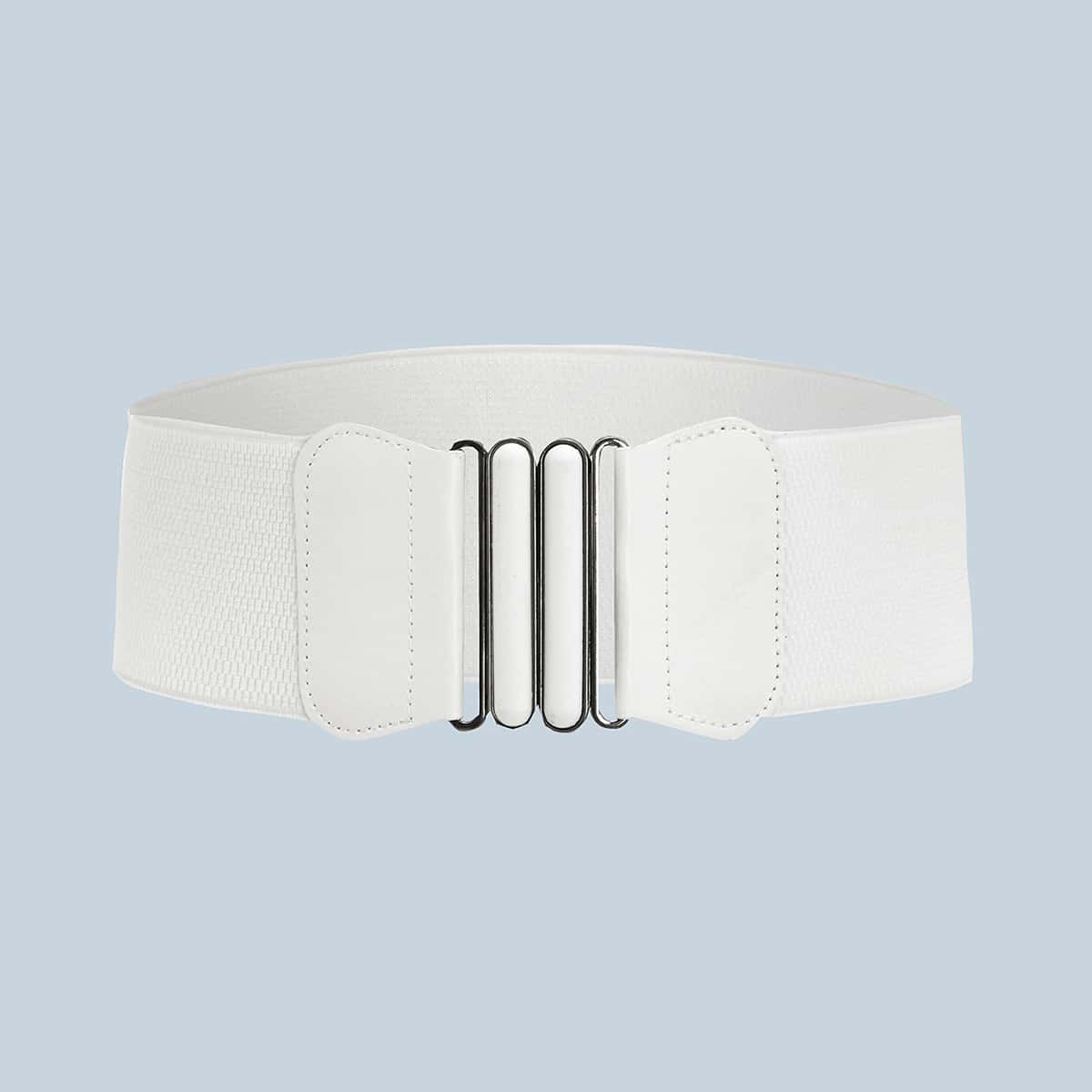 

Solid Wide Belt, White