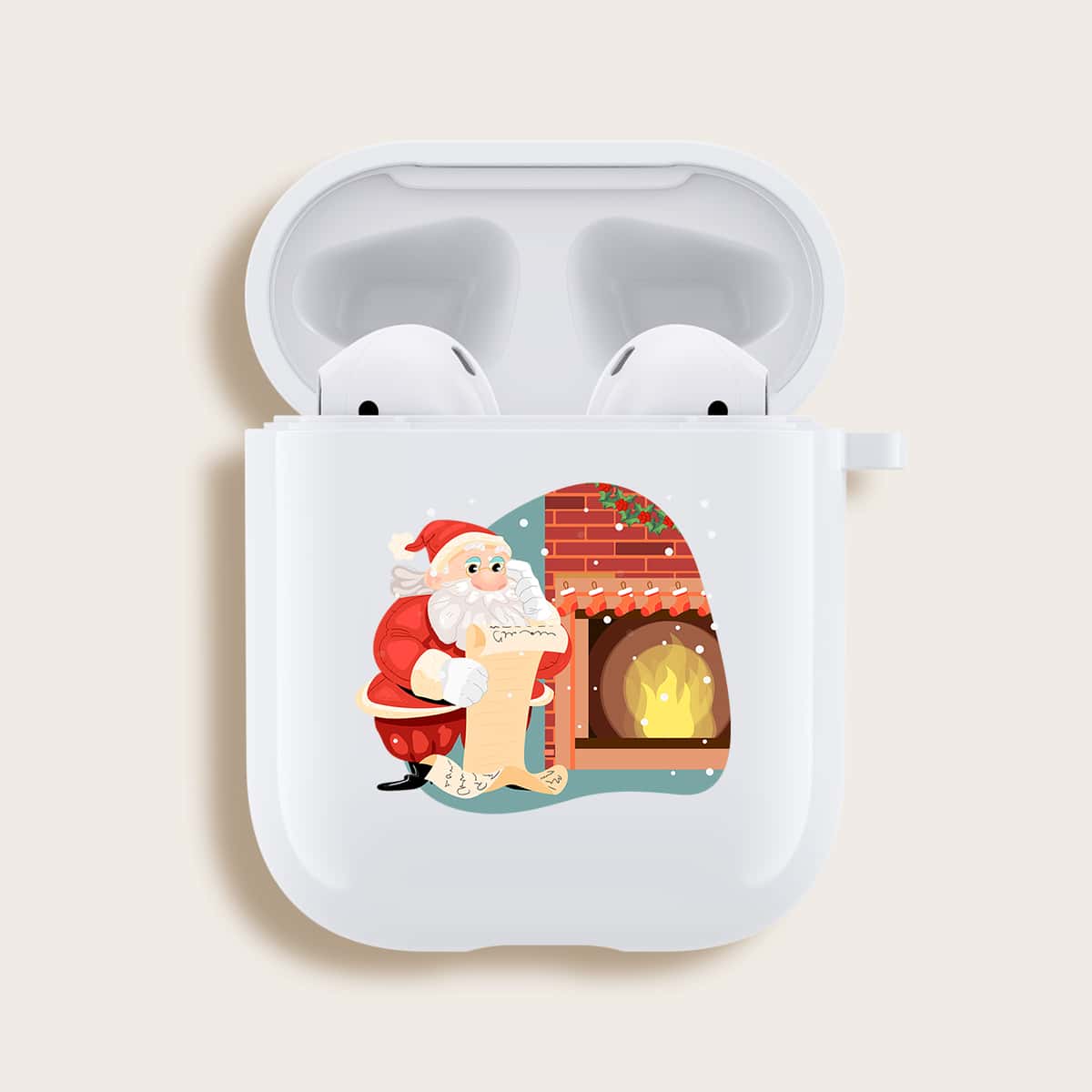 

Christmas Santa Airpods Case, White