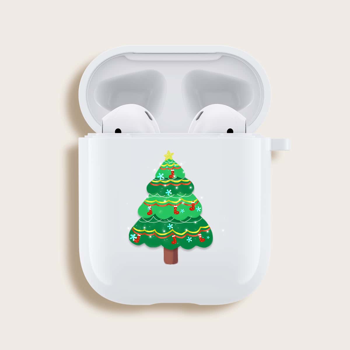 

Christmas Tree Airpods Case, White