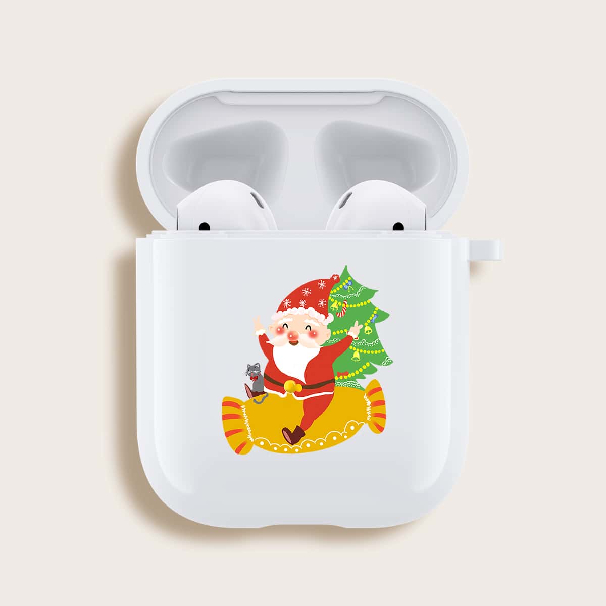 

Christmas Santa Airpods Case, White