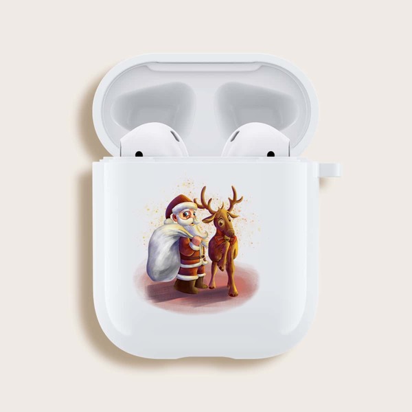 

Christmas Santa & Deer Airpods Case, White