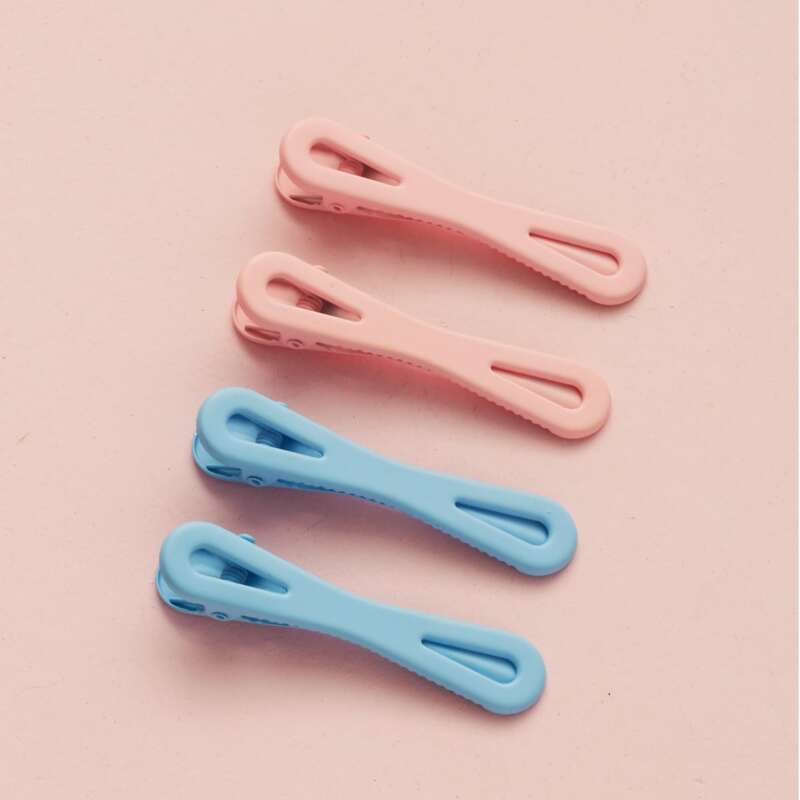 

4pcs Solid Hair Clip, Multicolor