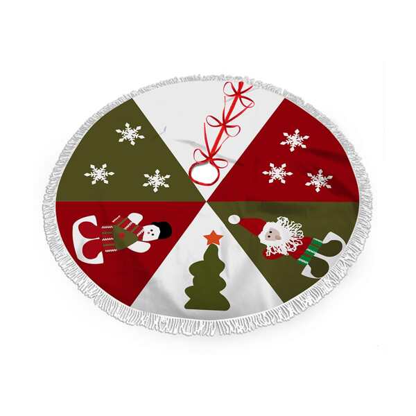 

Santa Claus Print Christmas Tree Skirt, Multicolor