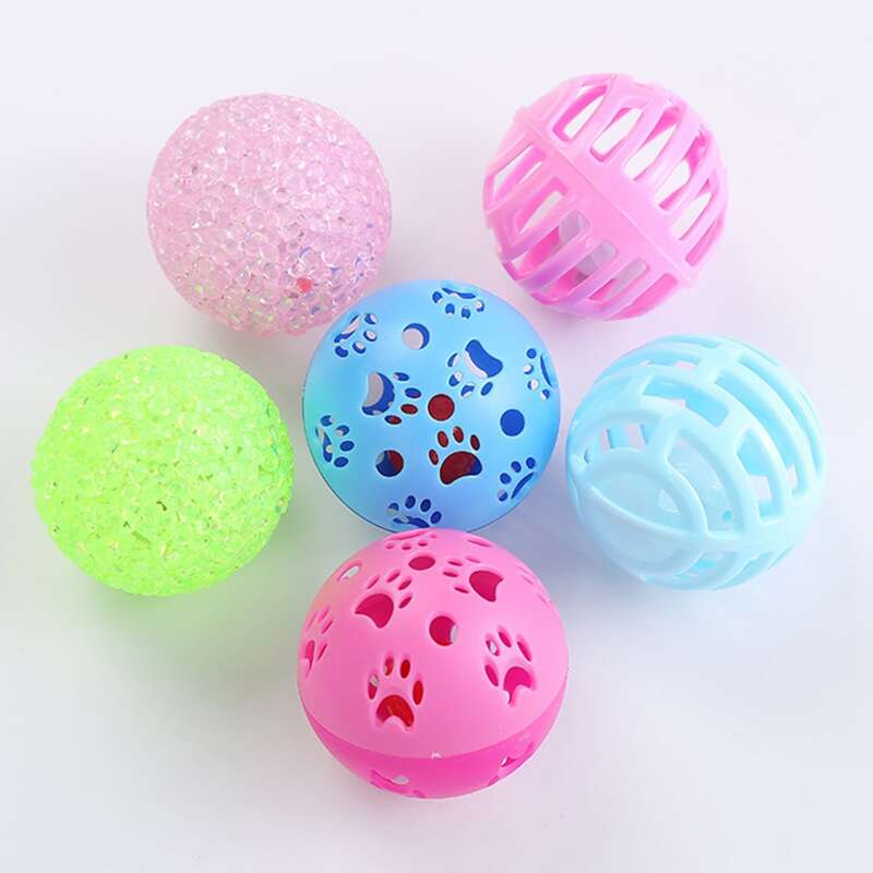 

6pcs Cat Bell Toy, Multicolor