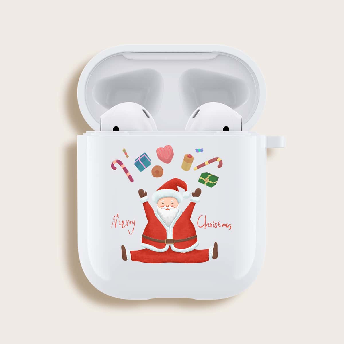 

Christmas Santa Airpods Case, White