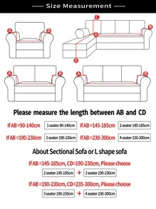 Vỏ bọc sofa co giãn in hoa & Vỏ đệm 1pc - Đỏ - Xem 3