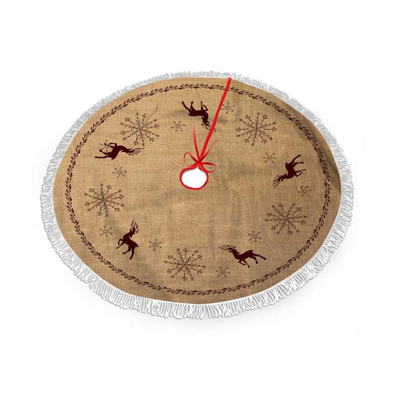 

Elk Print Christmas Tree Skirt, Khaki