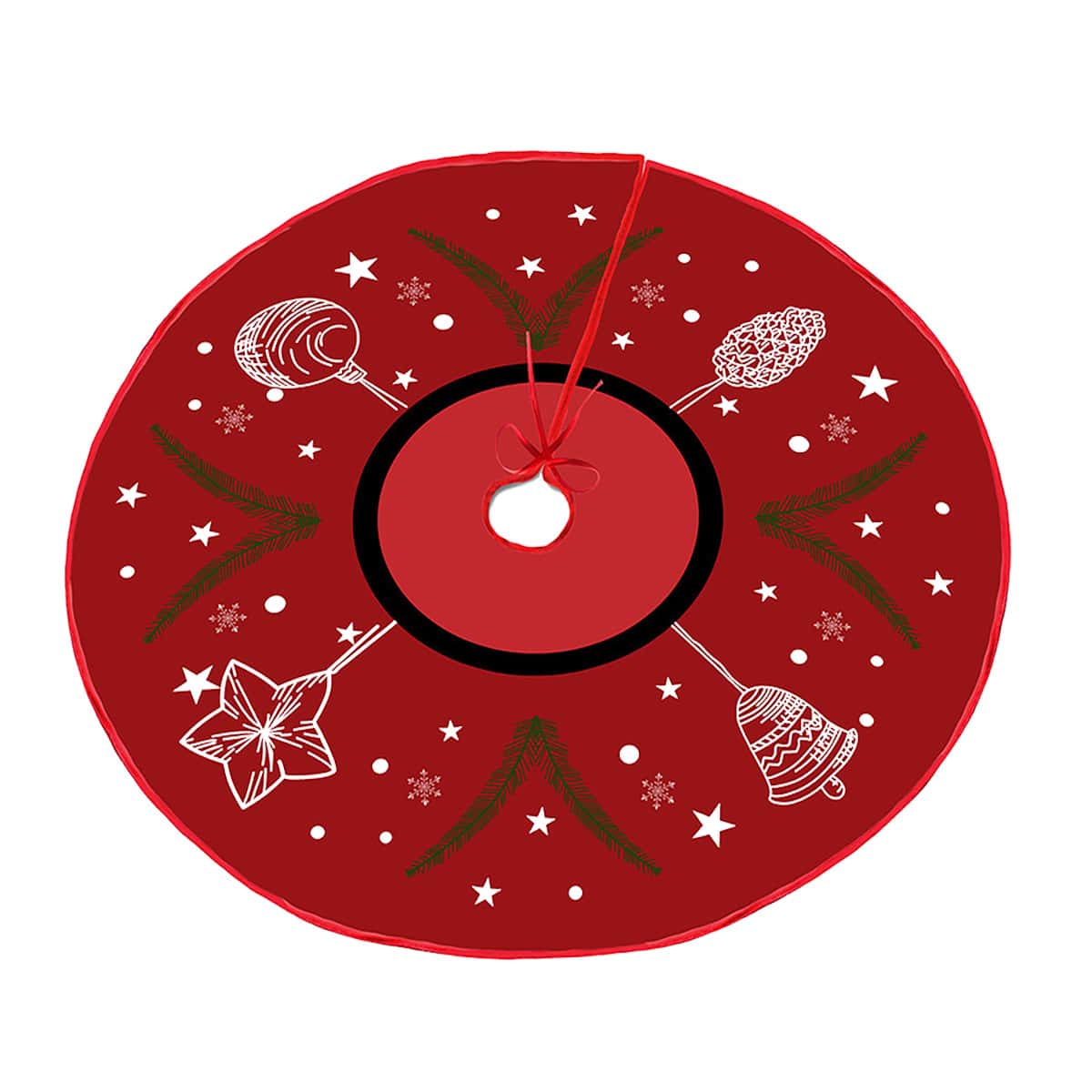 

Star Print Christmas Tree Skirt, Red