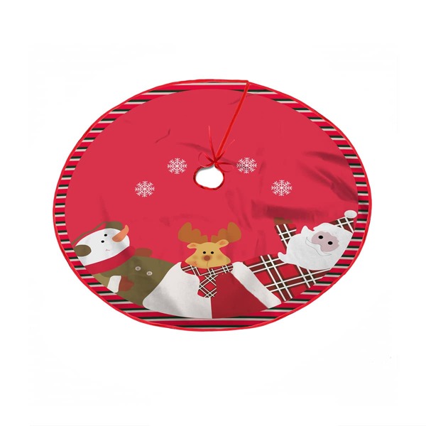 

Cartoon Graphic Christmas Tree Skirt, Red