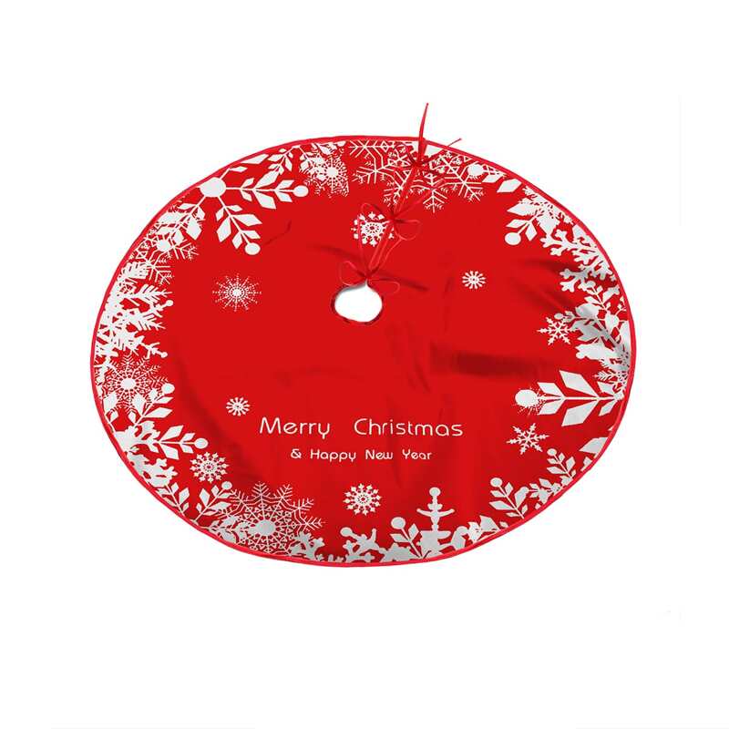 

Snowflake Print Christmas Tree Skirt, Red