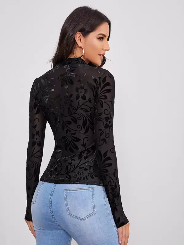 black mesh top shein