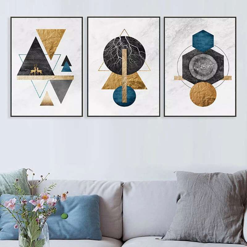 

3pcs Abstract Pattern Wall Painting Without Frame, Multicolor