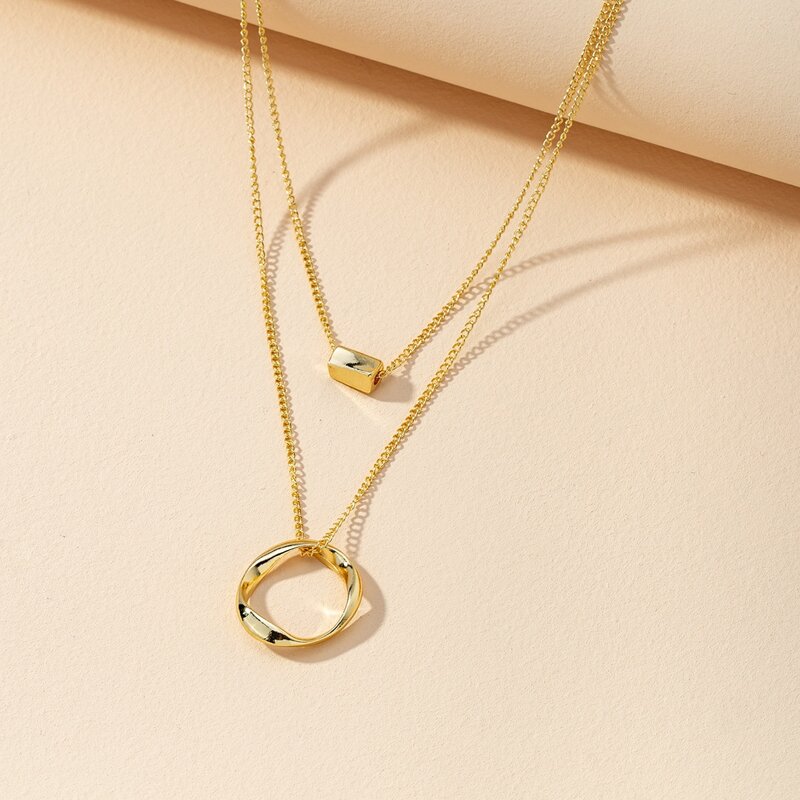 

Ring Decor Layered Necklace, Gold
