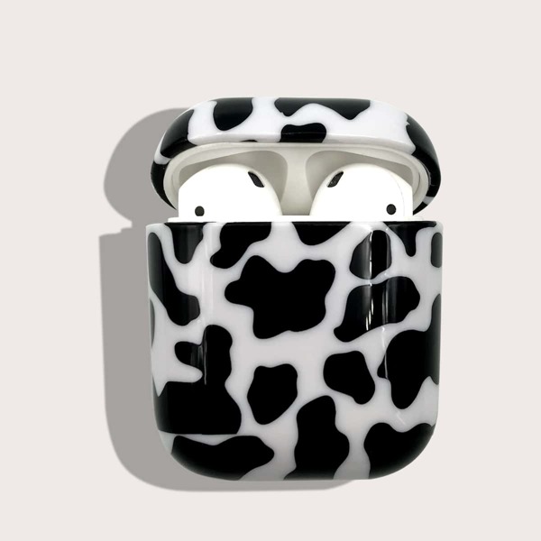 

Чехол для Airpods с коровьим узором, Черный и белый