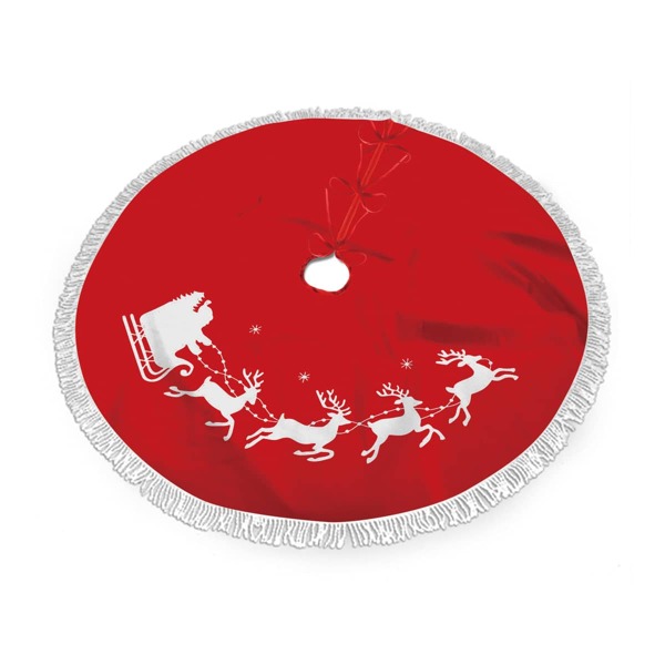 

Elk Print Christmas Tree Skirt, Red