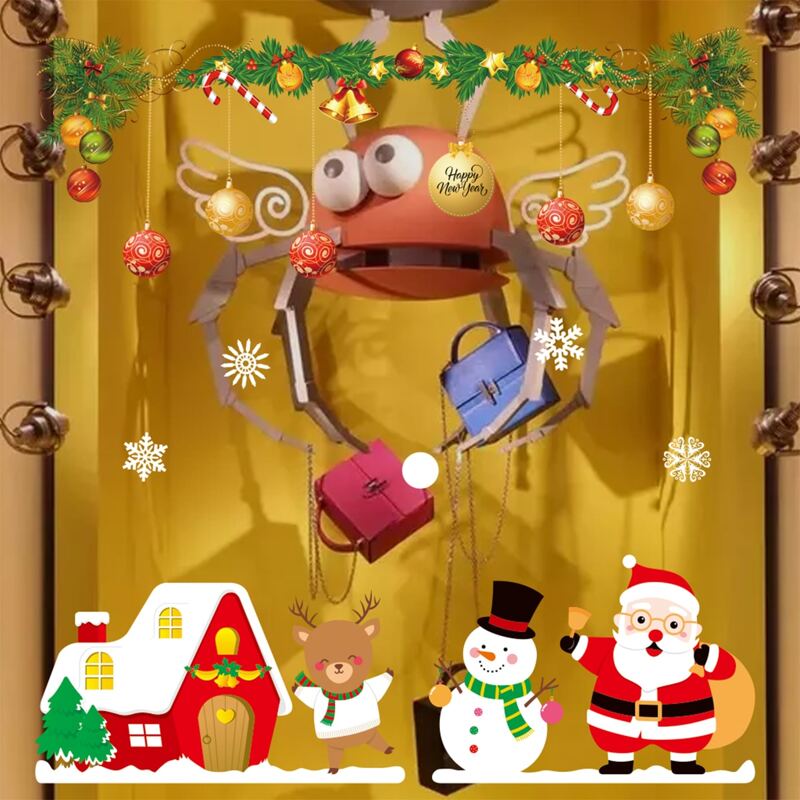 

2pcs Christmas Pattern Window Sticker, Multicolor