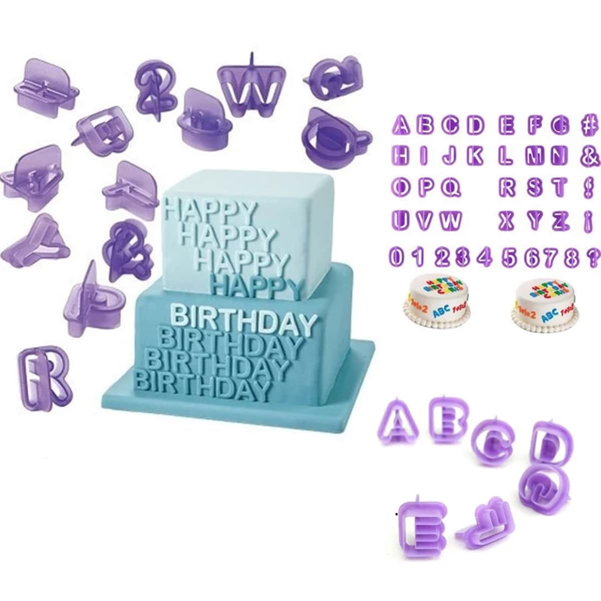 

40pcs Alphabet Design Mold, Purple