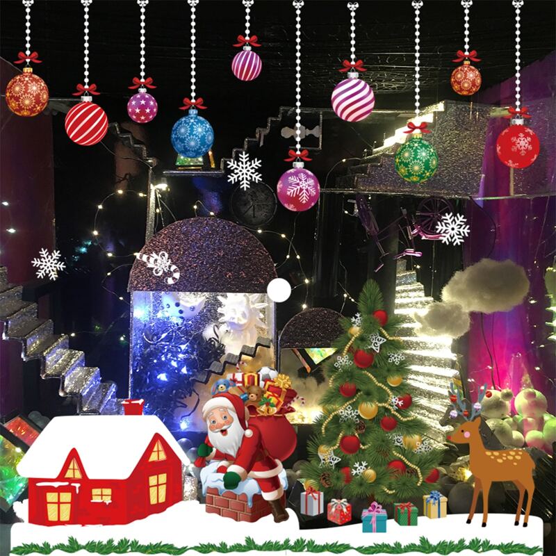 

2pcs Christmas Pattern Window Sticker, Multicolor