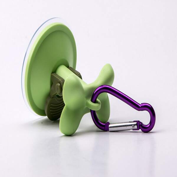 

1pc Dog Outdoor Suction Cup With 1pc Random Color Hook, Green