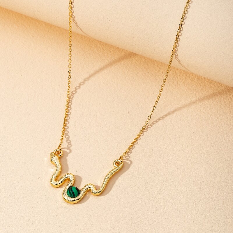 

Snake Pendant Necklace, Gold
