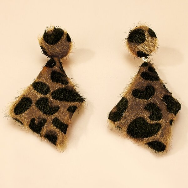 

Leopard Irregular Geo Earrings, Multicolor