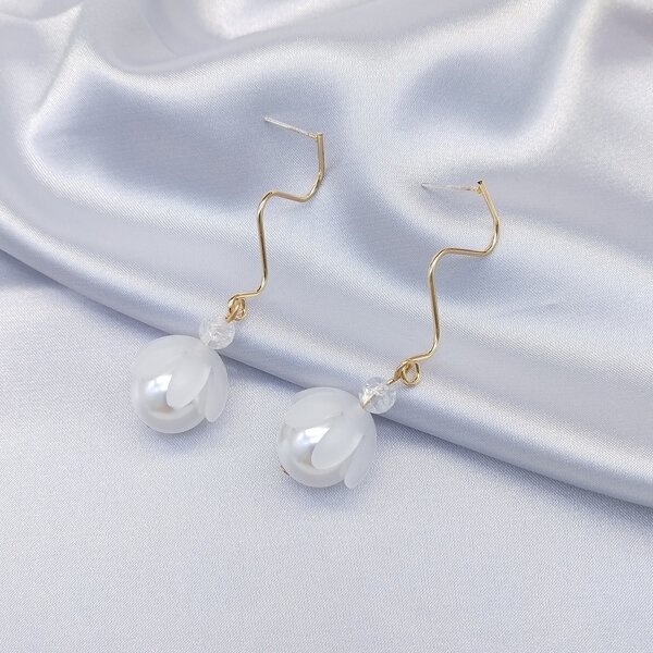 

Faux Pearl Decor Drop Earrings, Gold