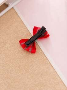 6入組蝴蝶結裝飾狗狗髮夾 - 彩色 - 查看 2