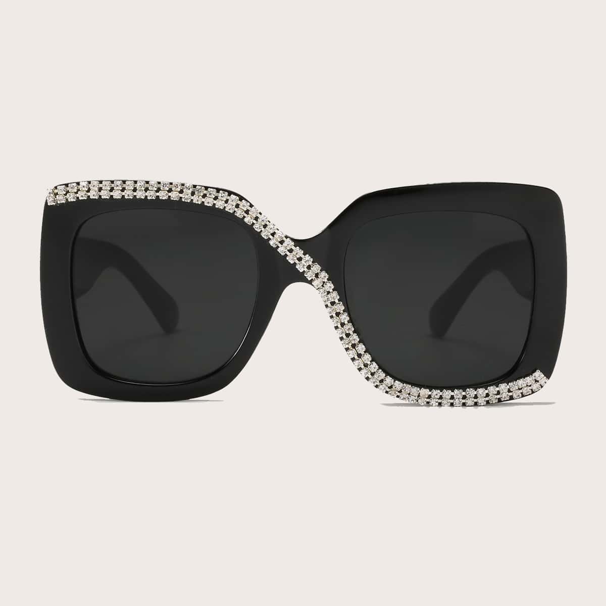 

Rhinestone Decor Acrylic Frame Sunglasses