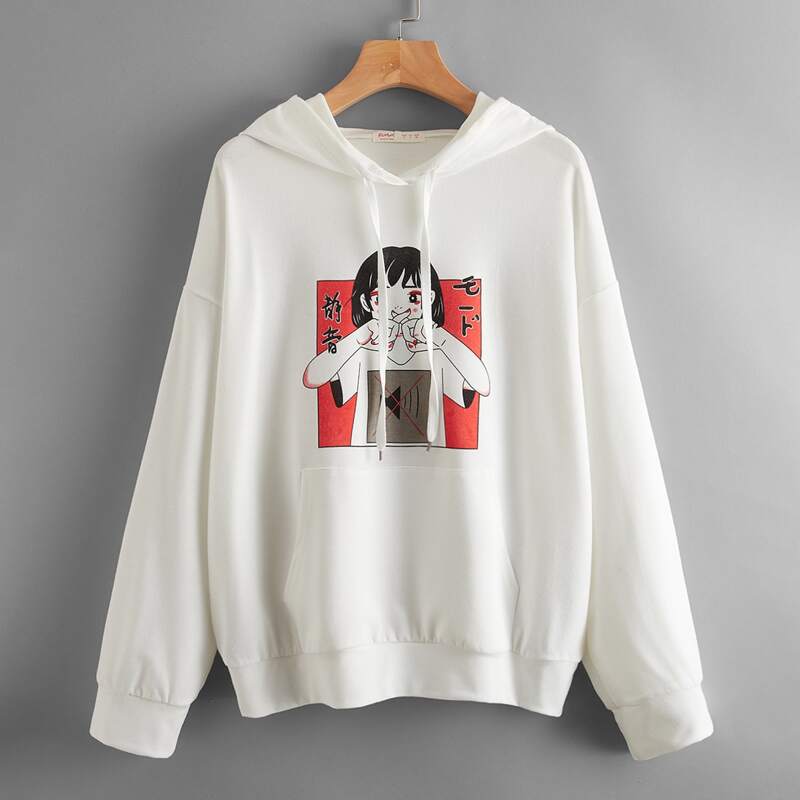 

Figure Graphic Oversized Hoodie, White