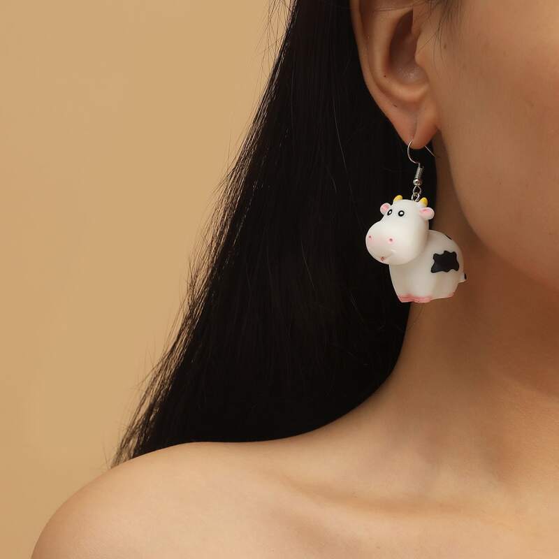 

Cartoon Animal Charm Drop Earrings, Multicolor