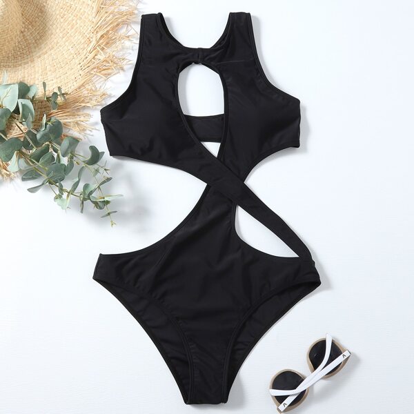 

Cut-out One Piece Swimsuit, Black