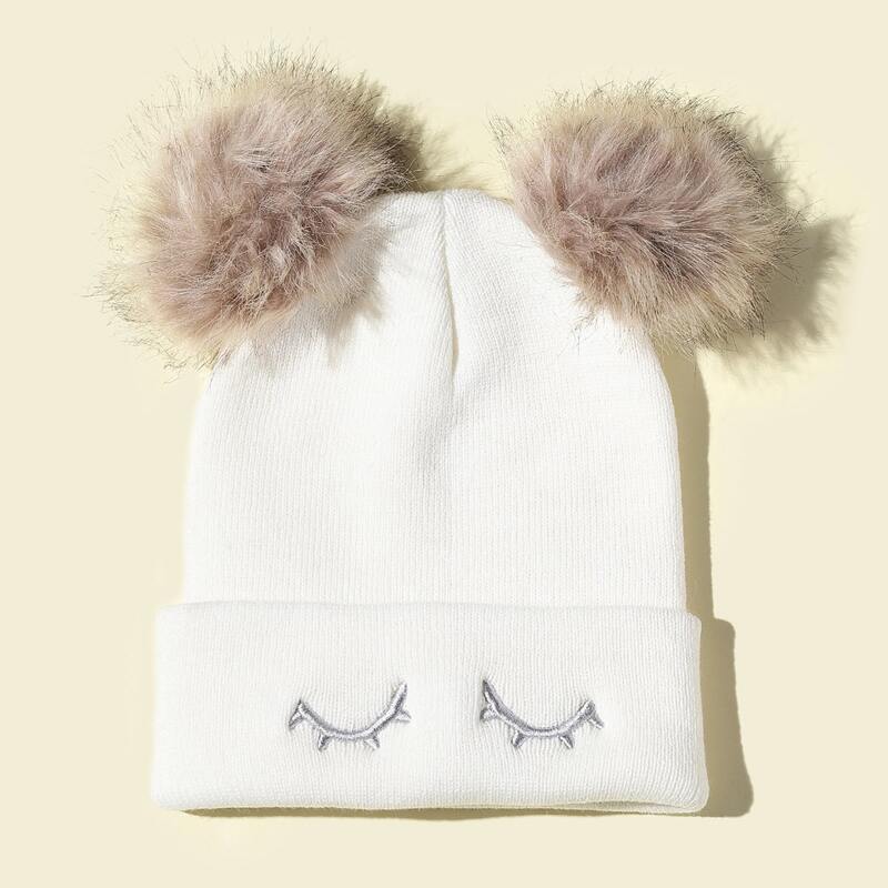 

Figure Embroidery Beanie, White