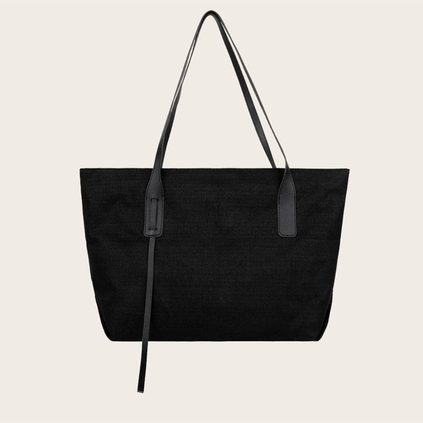 

Minimalist Plain Tote Bag, Black