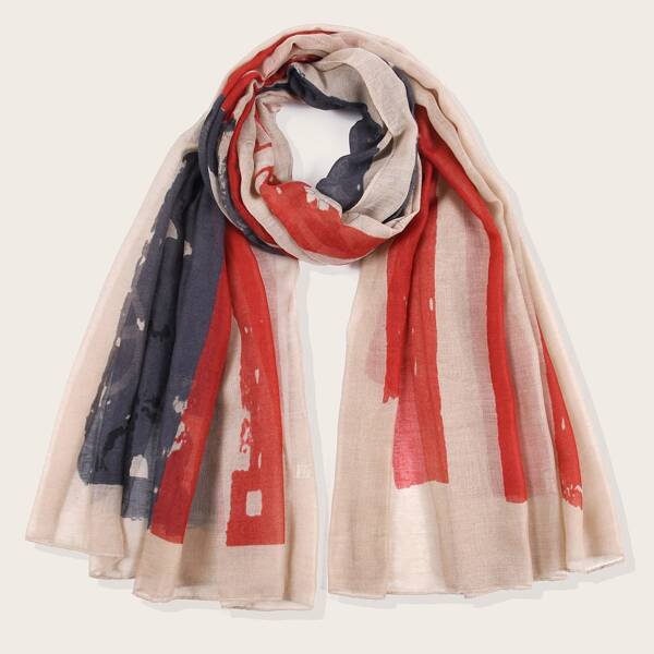 

Striped Pattern Scarf, Multicolor