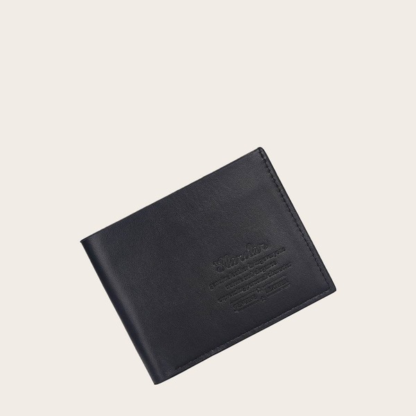

Men Letter Graphic Purse, Black