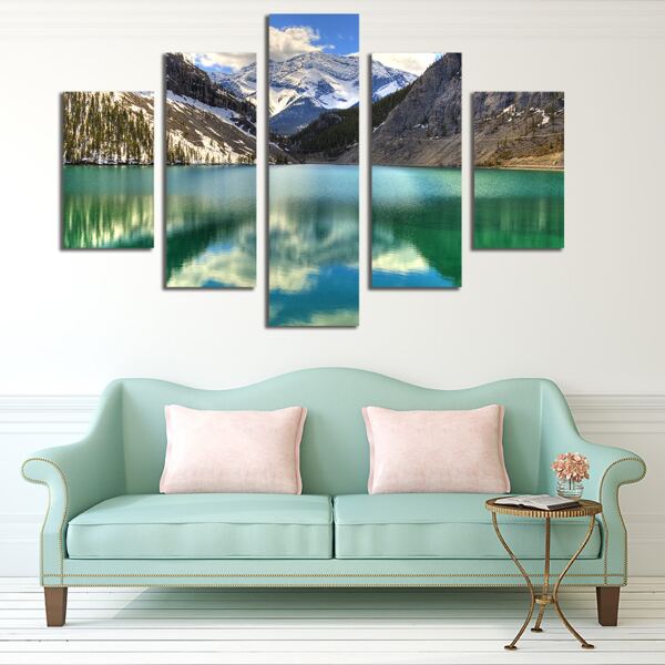 

5pcs Landscape Print Wall Painting Without Frame, Multicolor
