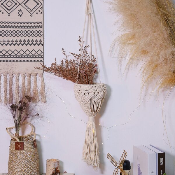 

1pc Macrame Wall Hanging, Beige