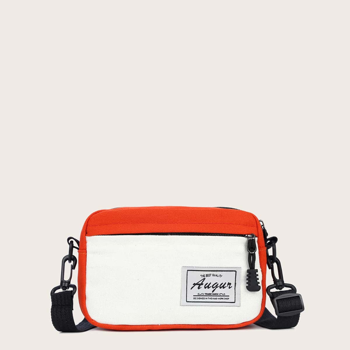 

Two Tone Canvas Crossbody Bag, Multicolor