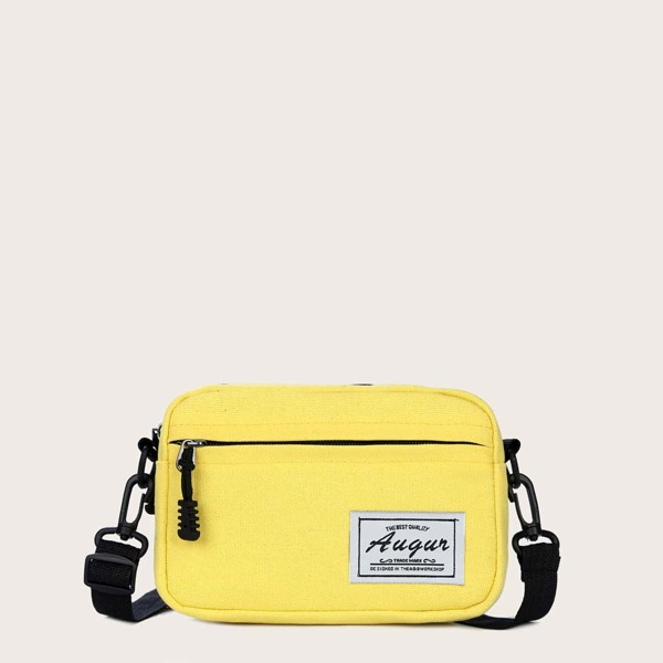 

Letter Patch Canvas Crossbody bag, Yellow
