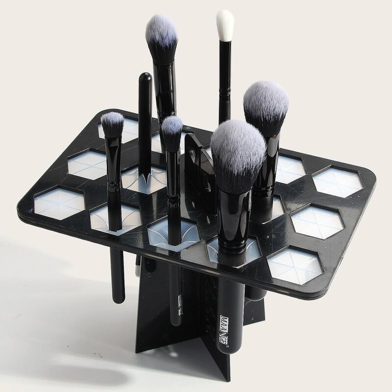 

14 Hole Makeup Brush Drying Rack, Black