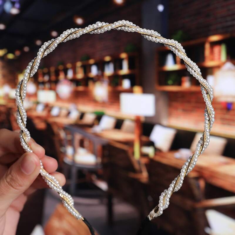 

Faux Pearls Hair Hoop, Multicolor