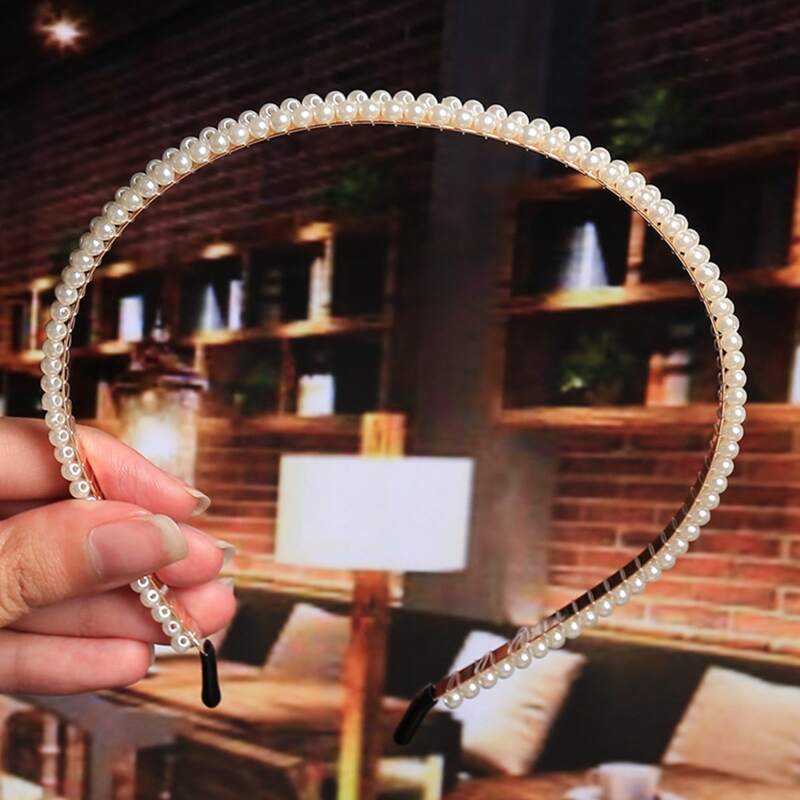 

Faux Pearls Hair Hoop, Multicolor