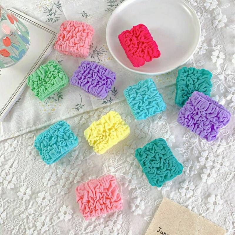 

6pcs Random Color Ruched Hair Tie, Multicolor