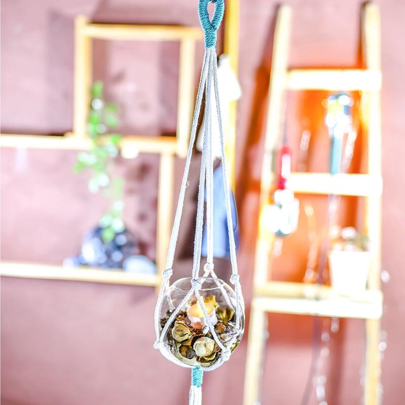 

1pc Woven Macrame Plant Hanger, Multicolor