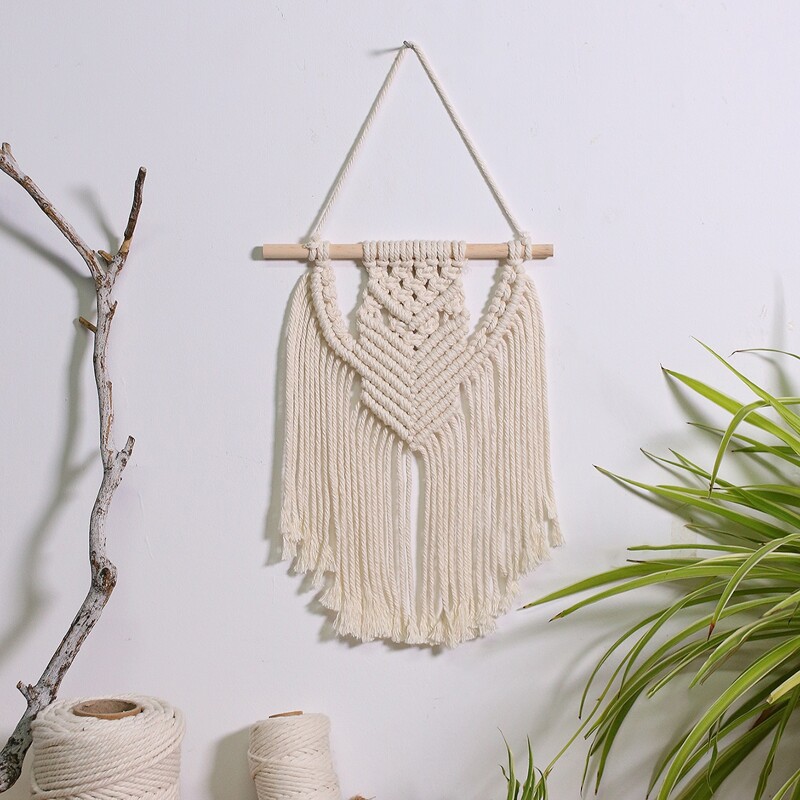 

1pc Macrame Wall Hanging, Beige
