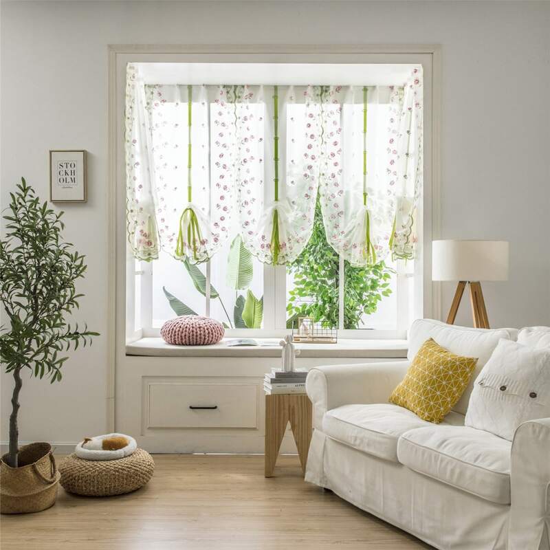 

Flower Embroidery Single Panel Sheer Curtain, Multicolor