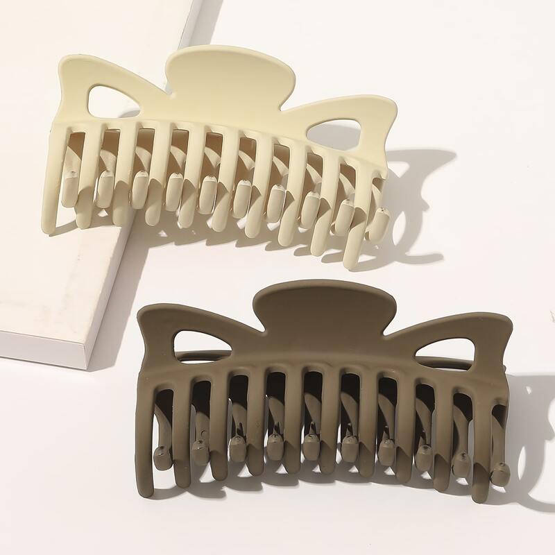 

2pcs Simple Plain Hair Claw, Multicolor
