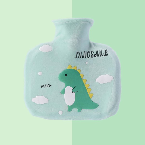 

1pc Cartoon Patch Cover Hot Water Bag, Green